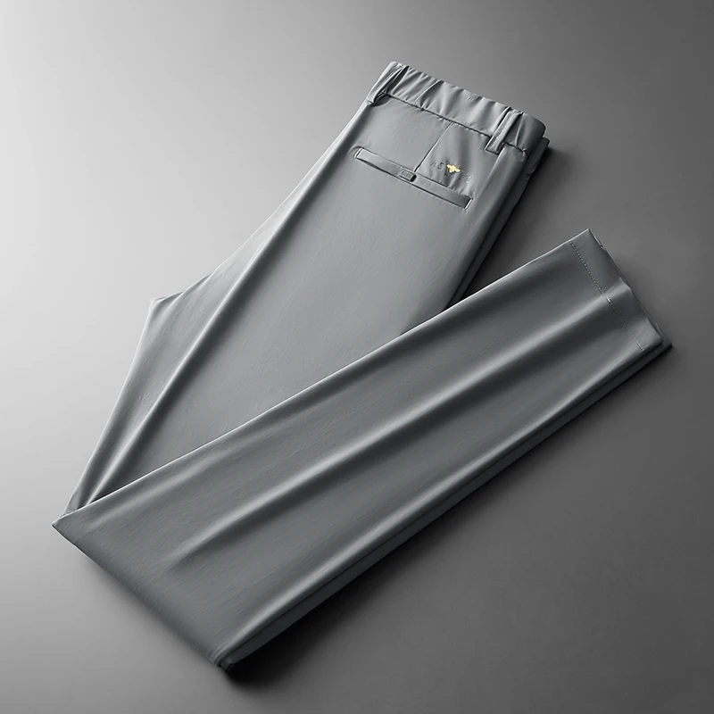 

Summer Men Pants Business Office Formal Stretch Suit Trousers Comfortable Cotton Old Money Men Clothing Good Air Permeability