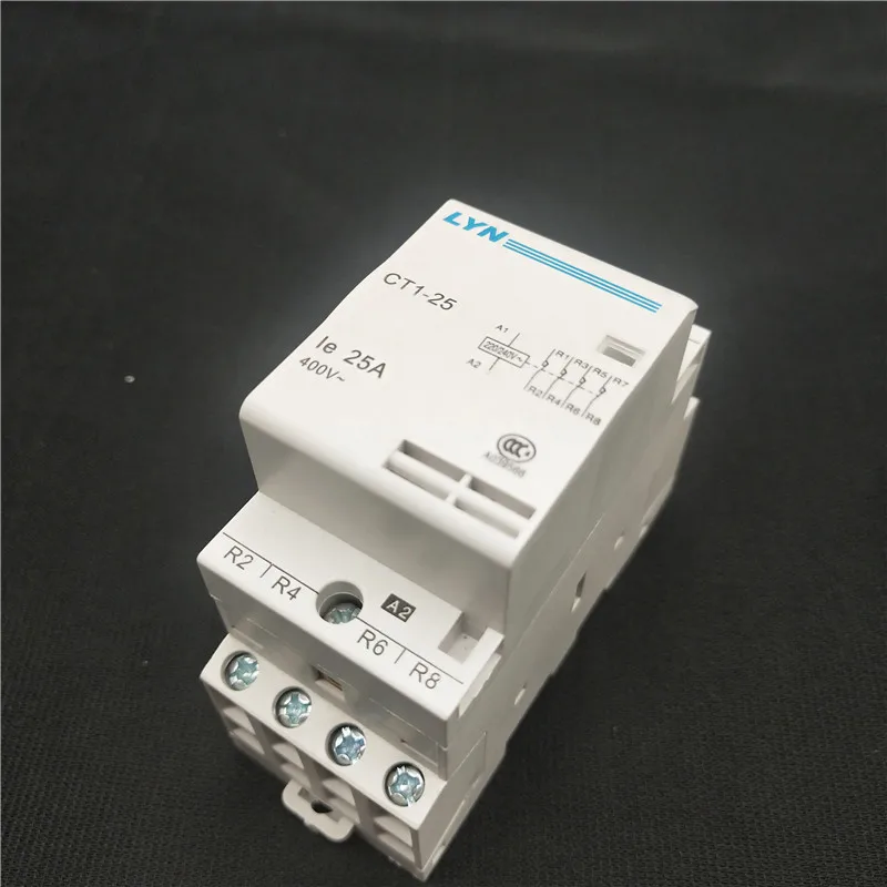 

CT1-25 4P 16A 20A 25A 220V 400V~ 50/60HZ Din rail Household ac Modular contactor 4NO 2NO 2NC 4NC