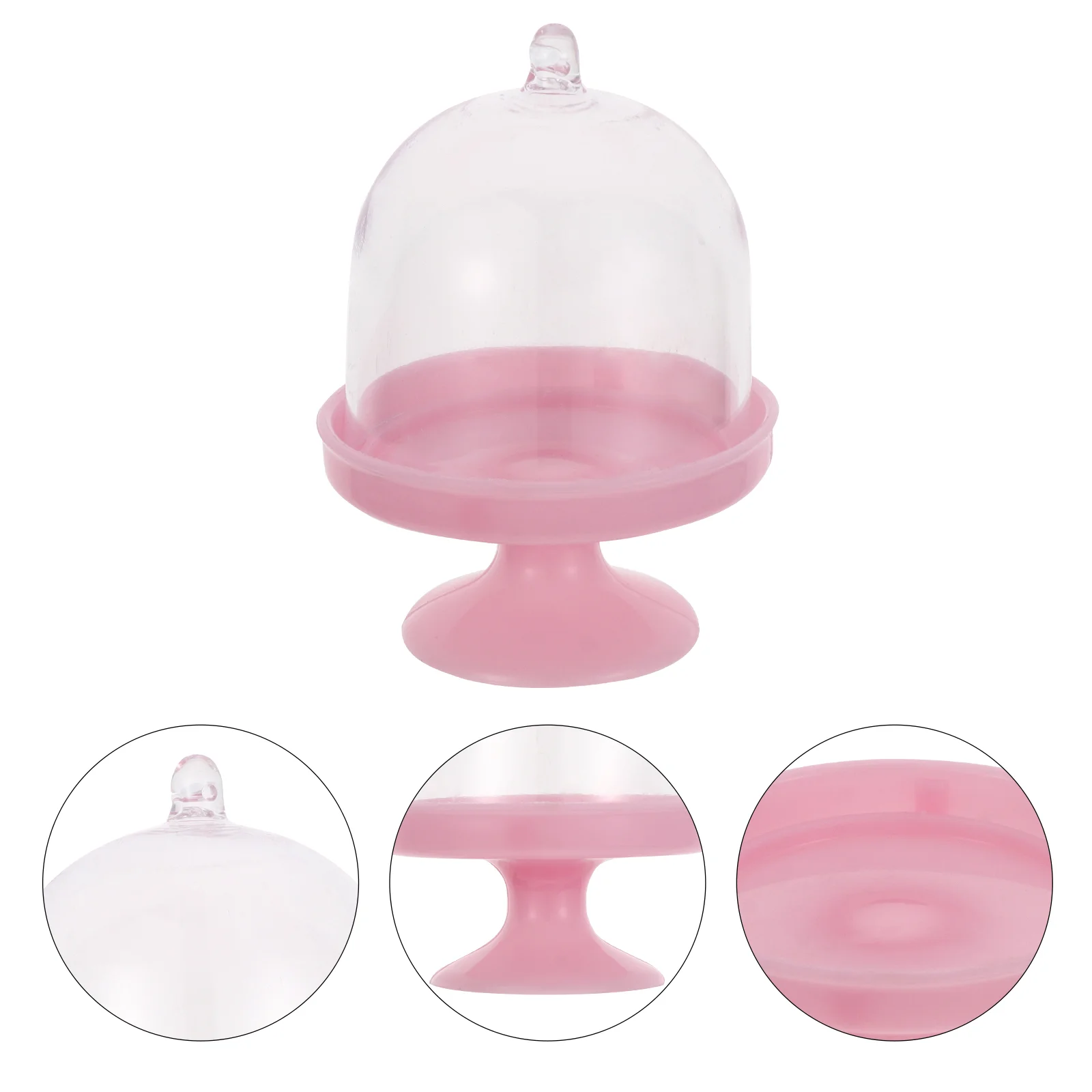 

Cake Mini Stand Cupcake Box Dome Plate Candy Cover Display Lid Clear Baby Boxes Gift Tray Shower Holder Single Wedding Party
