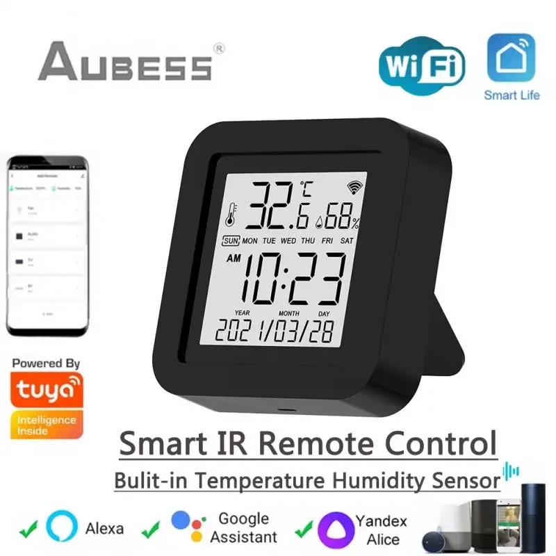 

Smart WiFi IR Remote Control Temperature Humidity Sensor For Air Conditioner TV AC For Alexa, Home Yandex