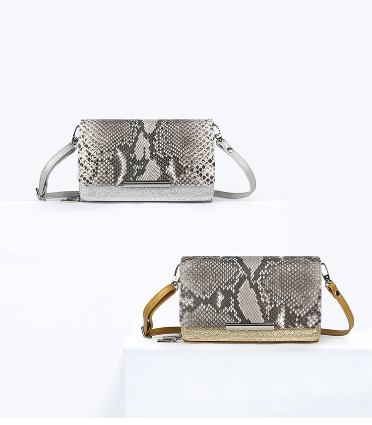 

2023 New High Grade Python Skin Lady's Shoulder Bag Fashion Snake Leather Women Messenger Bag Leisure Large Capacity Clutch 45
