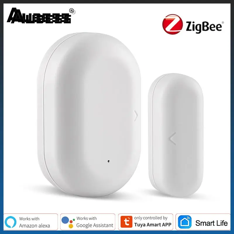 

Смарт-датчик на батарейках для окон, беспроводной датчик для двери от приложения Tuya, с дистанционным мониторингом в режиме реального времен...