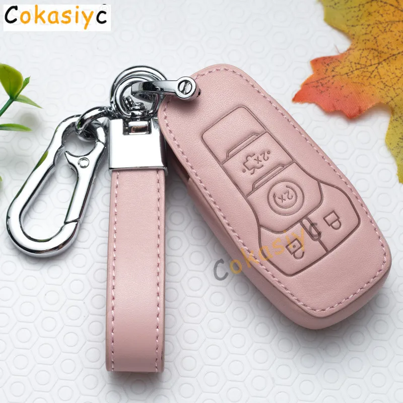 Кожаный чехол для автомобильного дистанционного ключа LINCOLN MKC MKZ MKX MKT MKS брелок с 4
