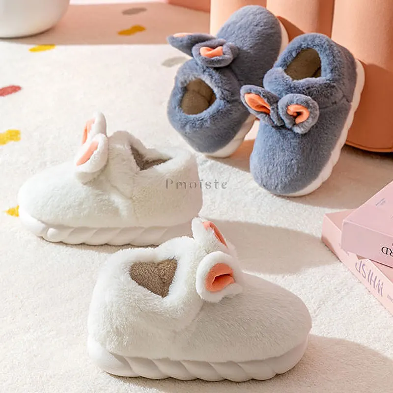 Cute Rabbit Women Indoor Slippers Lovely Animals Women Platform Shoes for Female Home Slippers Comfort Non-slip Unisex Slippers