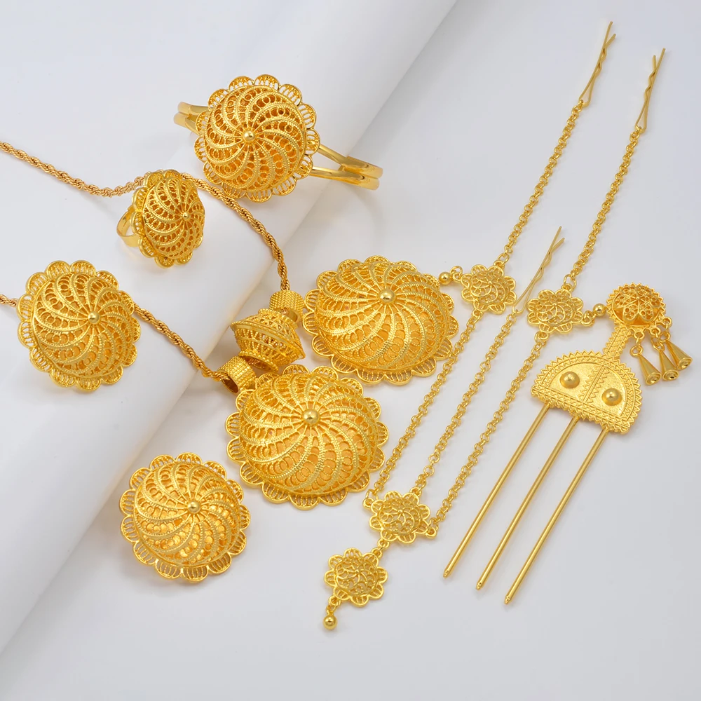 Традиционные свадебные комплекты Anniyo в африканском стиле ожерелье серьги кольцо