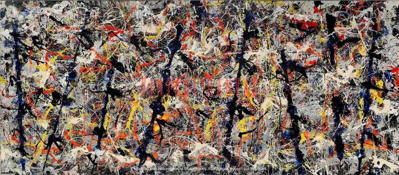 

Blue Jackson Pollock Canvas Rolled Abstract Paintingabstract oil painting, abstract painting, contemporary art big painting