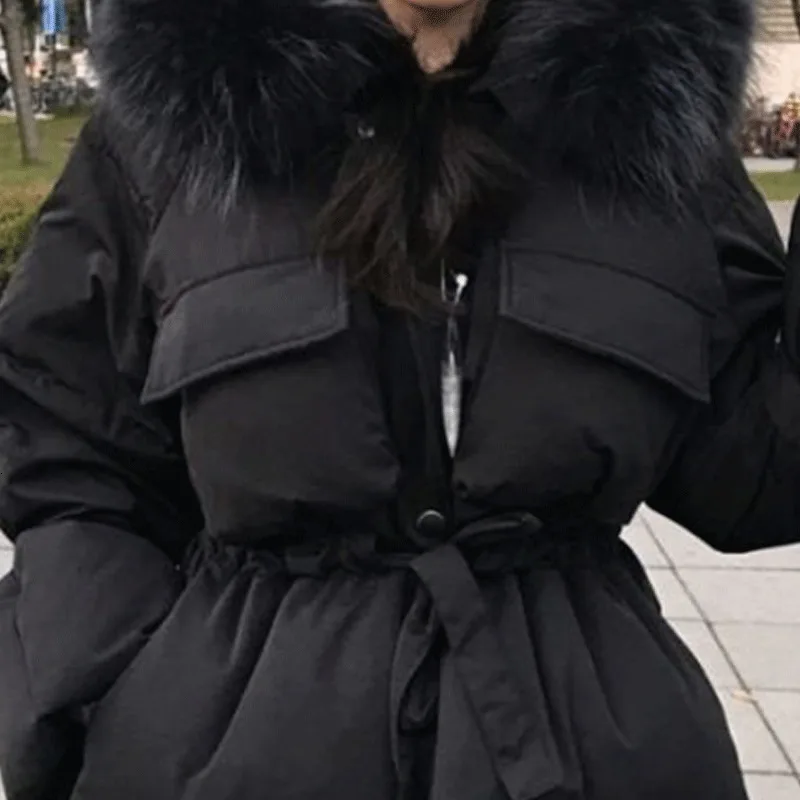 Women's Parker Thick Short Lace Women Winter Jacket Black Fashion Warm Cotton Quilted Coat Winter Coat Women Fur Collar Coat fur