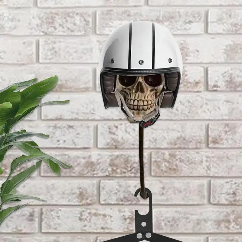 

Motorcycle Helmet Holder Skull Bone Beard Ghost Hat Wall Mount Detachable Resin Crafts Skull Helmet Hanger For Motorcycle & Bike