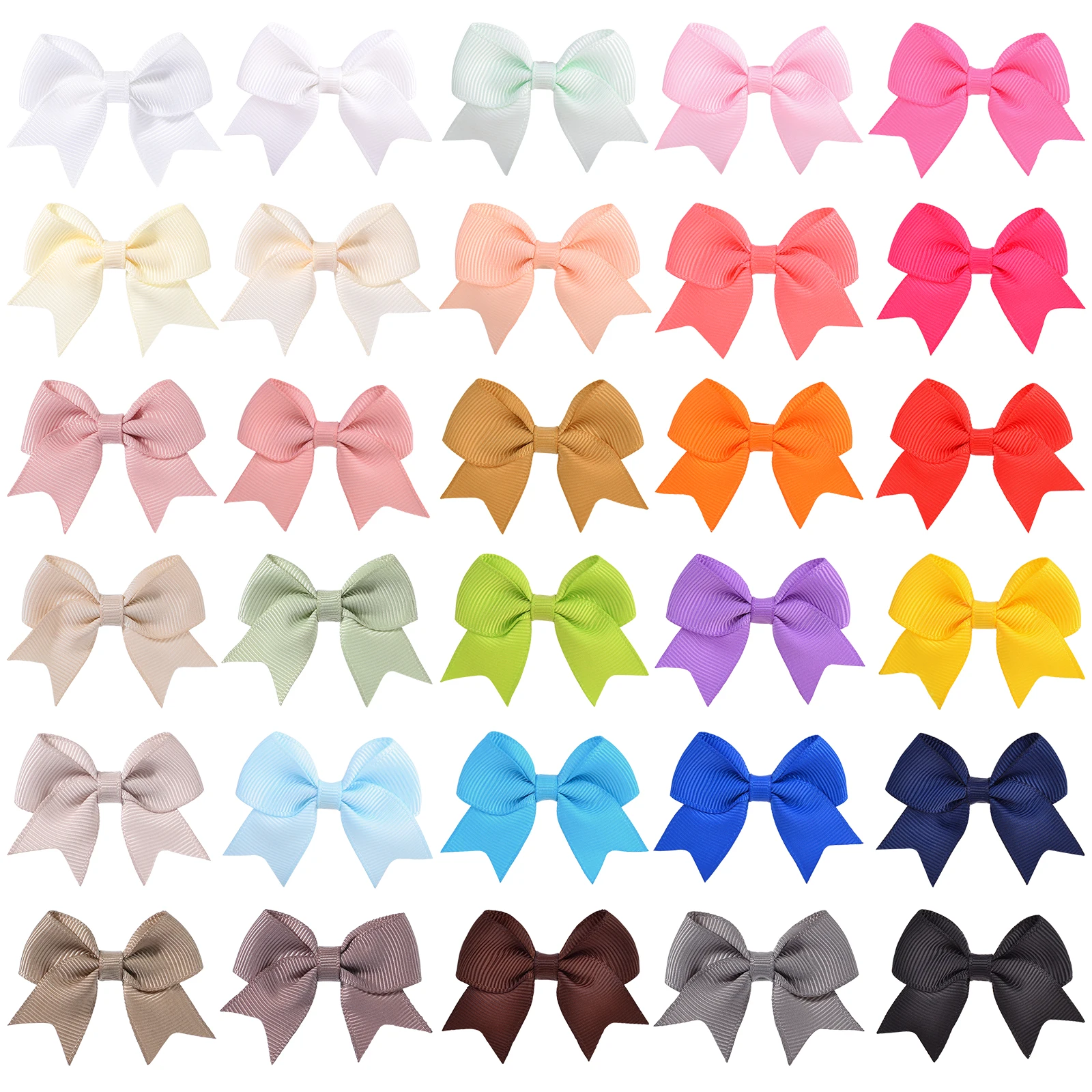 Wholesale New Color 2.4Inches Ribbon Bows Hair Clips For Kids Girls Small Trailing Bowknot Hairpins Headwear Hair Accessories