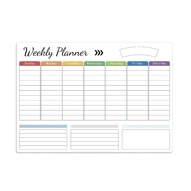 1 шт. еженедельный и ежемесячный план наклейка на холодильник стираемая мягкая