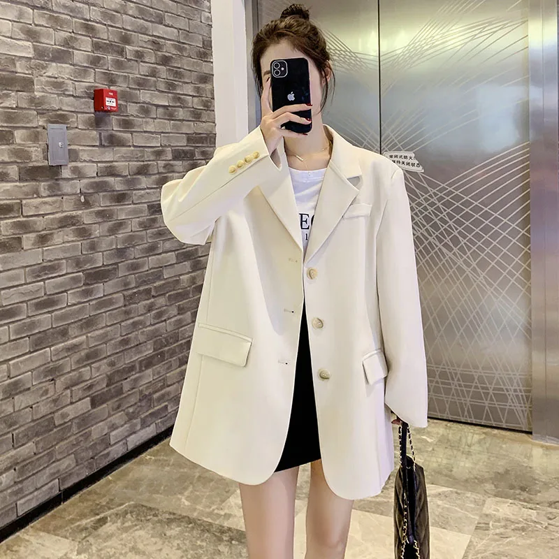 2020 Women Fashion Trends Suit Jackets for Korean Fall Casual Clothing Teenage Girls Oversized Blazer Tops Loose Fit Streetwear