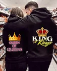 2022 модная спортивная одежда для влюбленных пар с принтом король короля королевы одежда с капюшоном толстовки винтажные толстовки женские пары