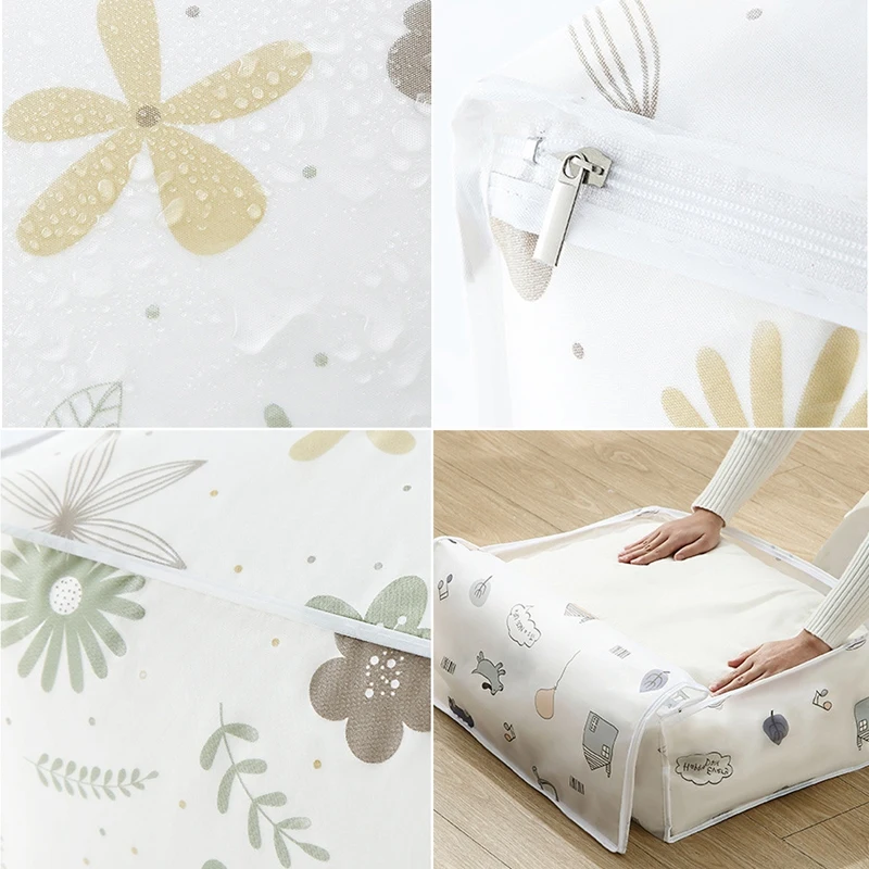 Printed Quilt Clothes Storage Bag Folding Duvet Blanket Sorting Bags Dust-Proof Closet Under-Bed Moistureproof Organizer | Дом и сад