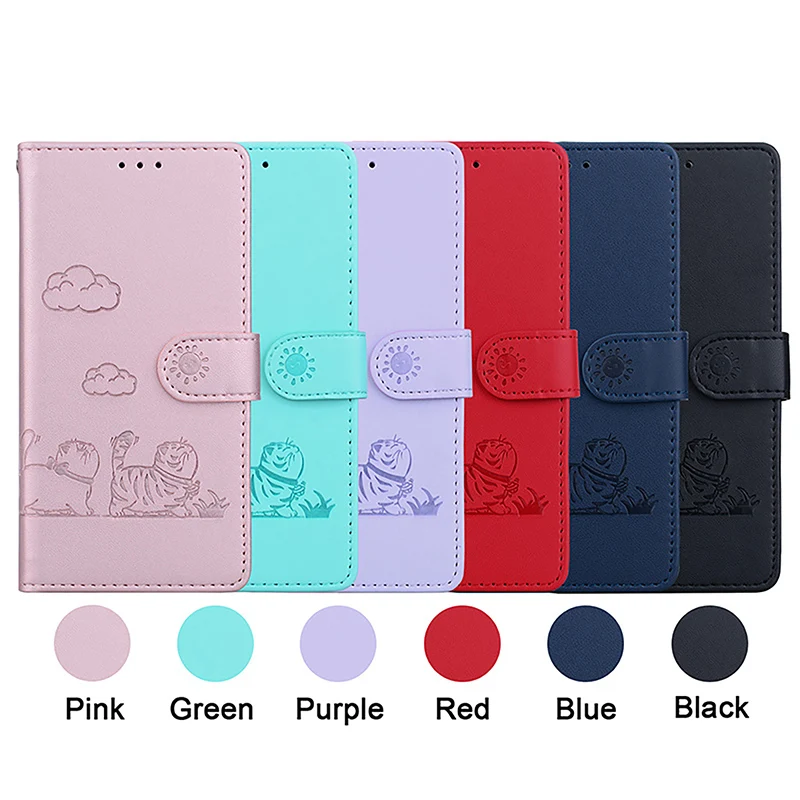 Cute Kitten Anti Theft Brush Flip Leather Case For Tecno Spark 7 8 10 20 Pro Plus 4G 10C 20c 8C G0 2024 Magnetic Wallet Shell