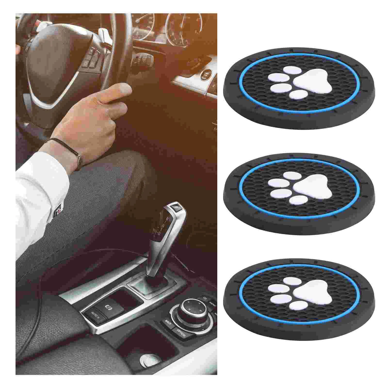 

3Pcs Durable Pretty Car Cup Holder Coasters Paw Car Coasters Car Coaster for Gift Car