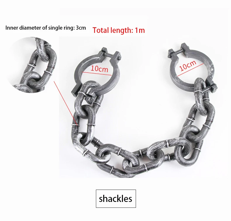 Halloween Show Supplies Plastic Prisoners Shackles Hand Chains Halloween Cosplay Bar Party Decorations Haunted House Props images - 6