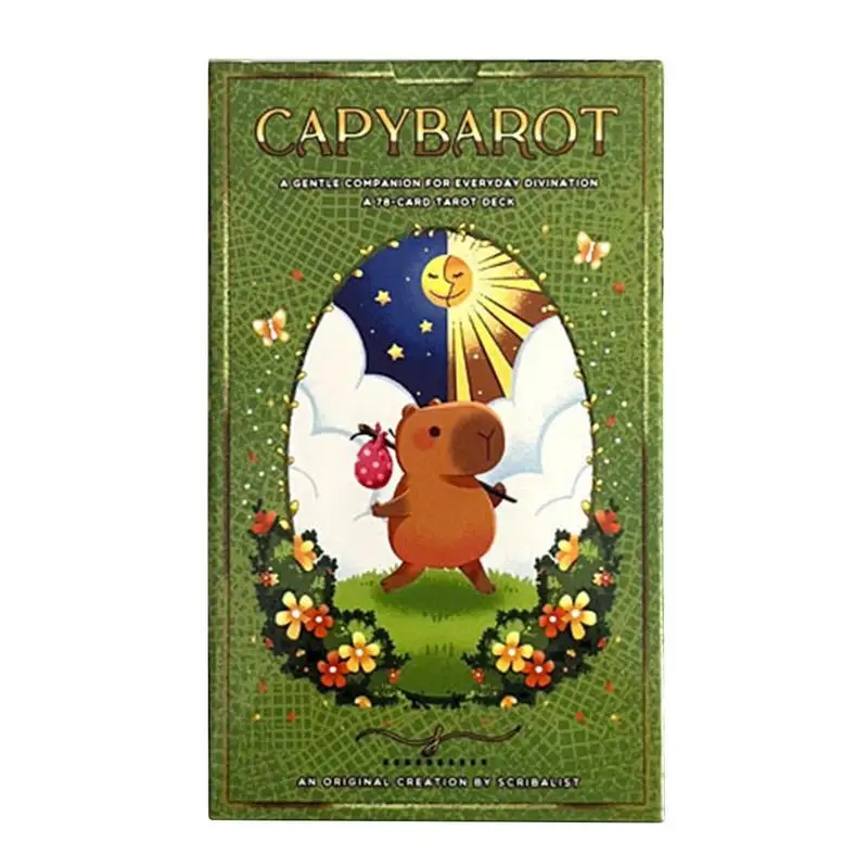 

78 PCS Tarot Capybarot Psychological Oracle Tarot Card Fate Divination Tarot Deck Family Party Oracle Board Game Fortune-telling