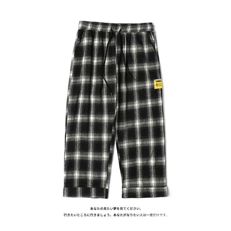 

Уличная одежда, цветные клетчатые брюки, мужские джоггеры, мужские повседневные Прямые шаровары, мужские корейские тренировочные брюки в стиле хип-хоп