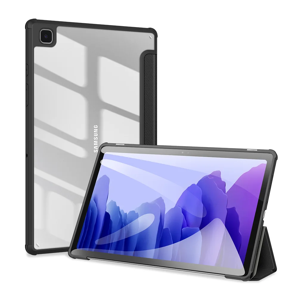 

DUX DUCIS Clear Back Cover Case for Samsung Galaxy Tab A7 10.4 inch 2022 2020 Slim Trifold TPU Stand Cover with Auto Sleep Wake