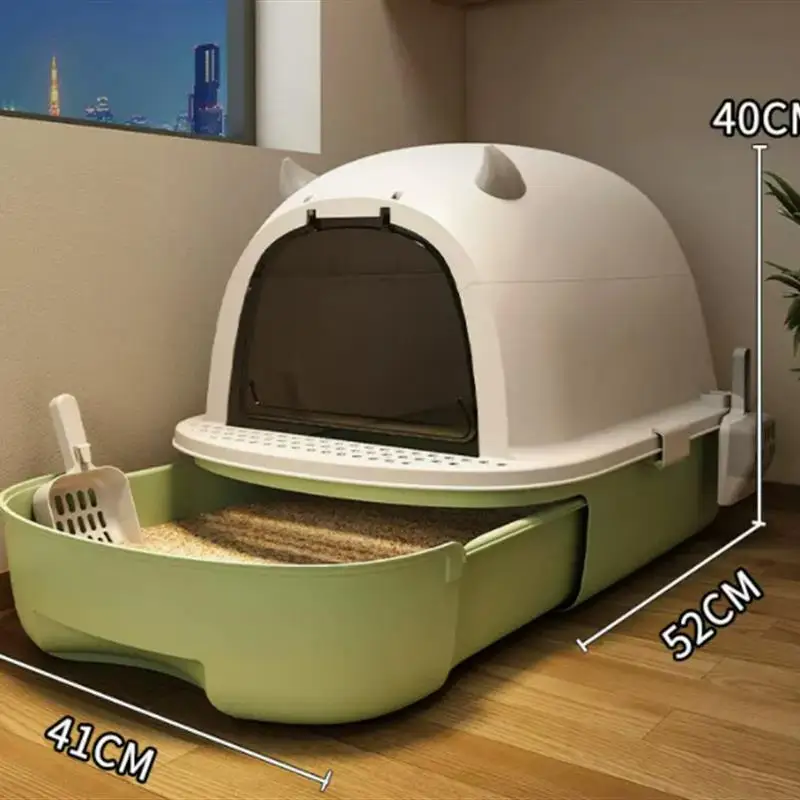 Deodorant Fully Enclosed Oversized Cat Toilet Cat Litter Box Folding Anti-splash Cat Feces Basin Deodorant