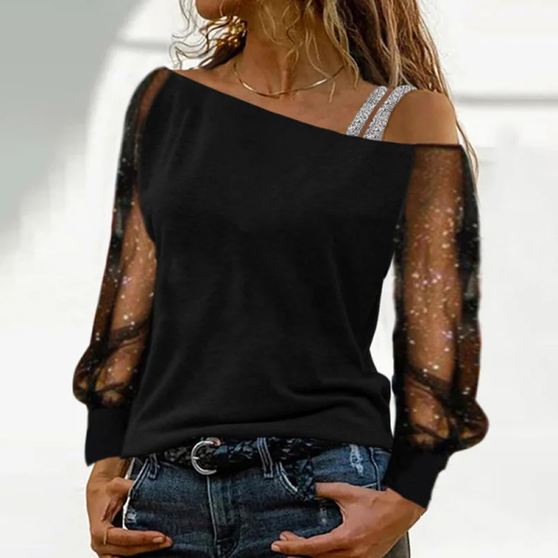 

Blouse Women Off Shoulder Lace Sexy Top Summer Casual Streetwear Ladies Fashion Shirts Elegant Vintage Black Blouses Tops