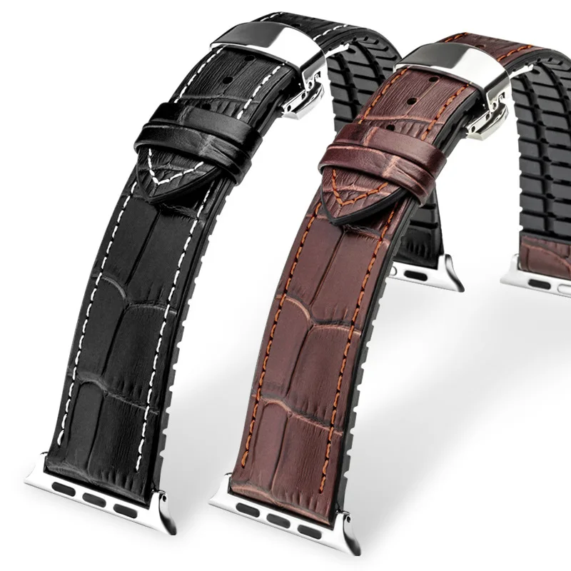 

Свяжитесь с новым apple watch 1/2/3, деловой кожаный ремешок, 38/42 мм, контрактные водонепроницаемые часы