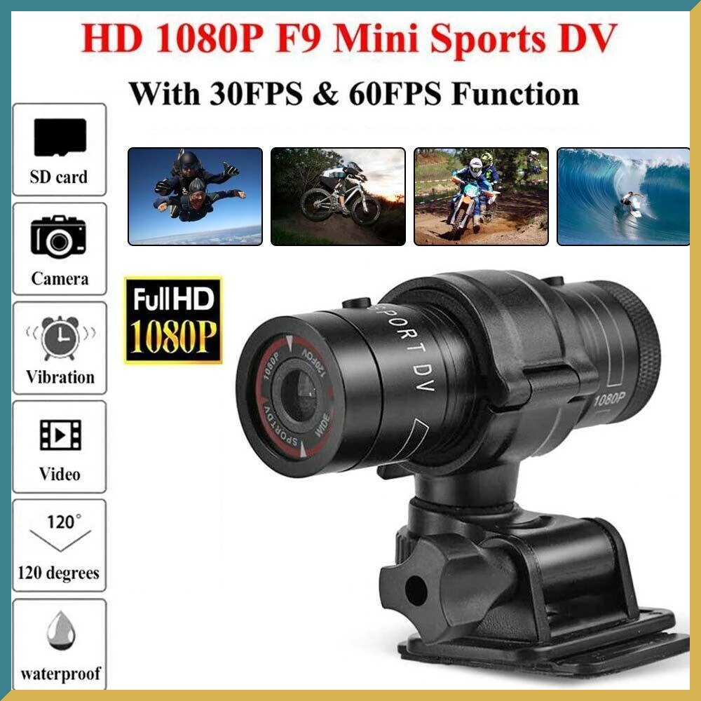 

F9 Camera Mountain Bike Bicycle Motorcycle Helmet Sports Action Camera Video Camcorder Car Video Recorder Suport 128G tf card