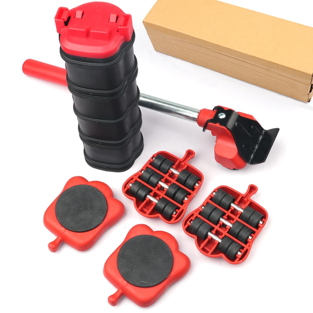 New Professional Furniture Mover Tool Set Heavy Stuffs Transport Lifter Wheeled Mover Roller with Wheel Bar Moving Hand Device