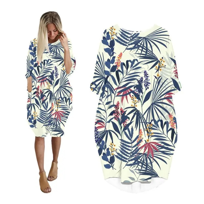 

Платья женские с растительным принтом, модная повседневная женская одежда с длинным рукавом, уличная одежда больших размеров, женская одежда, женское платье