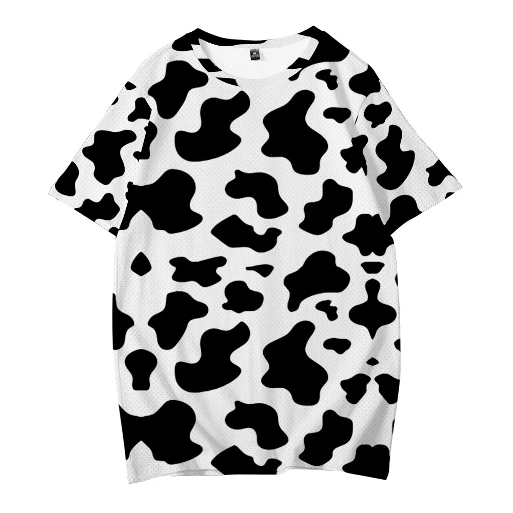 

Black White Cow Pattern Print T Shirt Couple Cow Spots Pattern Kawaii T Shirts Summer Harajuku Tees Fashion Clothing