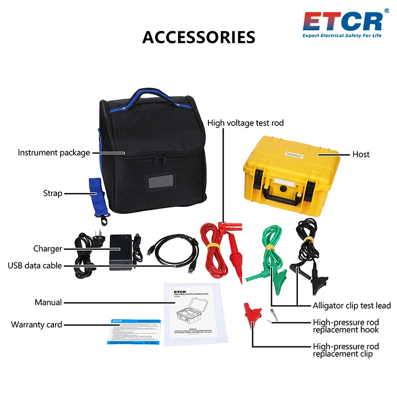 ETCR3500B ETCR3520B Высокоэффективная тестовая функция 10 кВ Тестер сопротивления