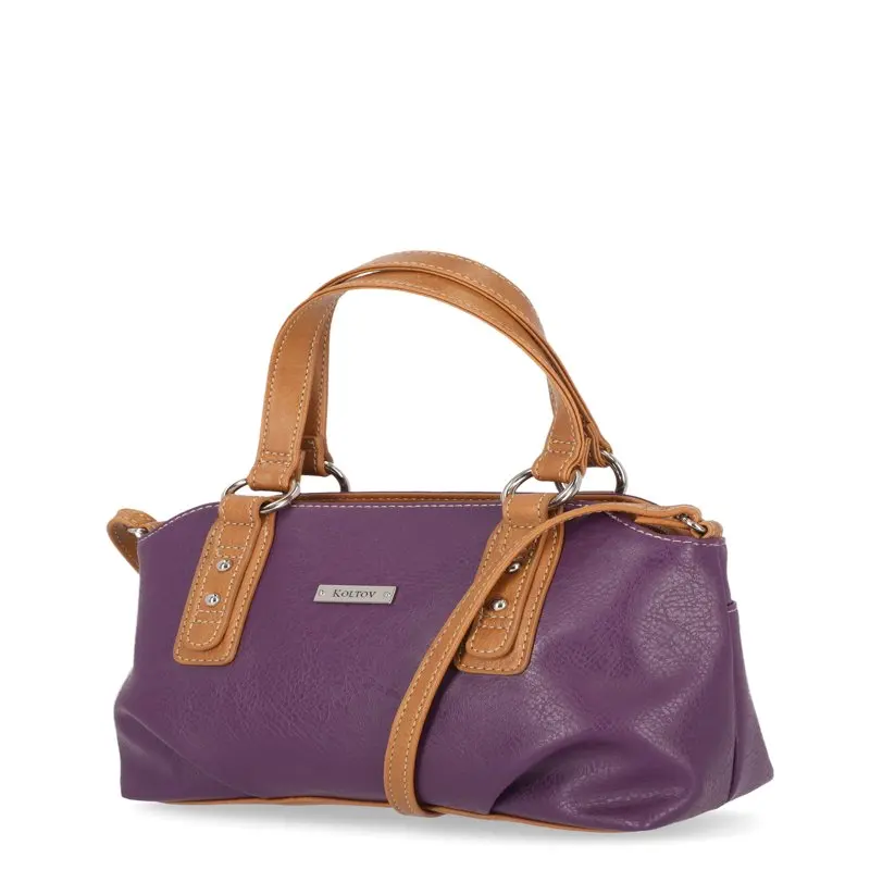 

Vegan Leather Olivia Small Satchel Eggplant/Honey