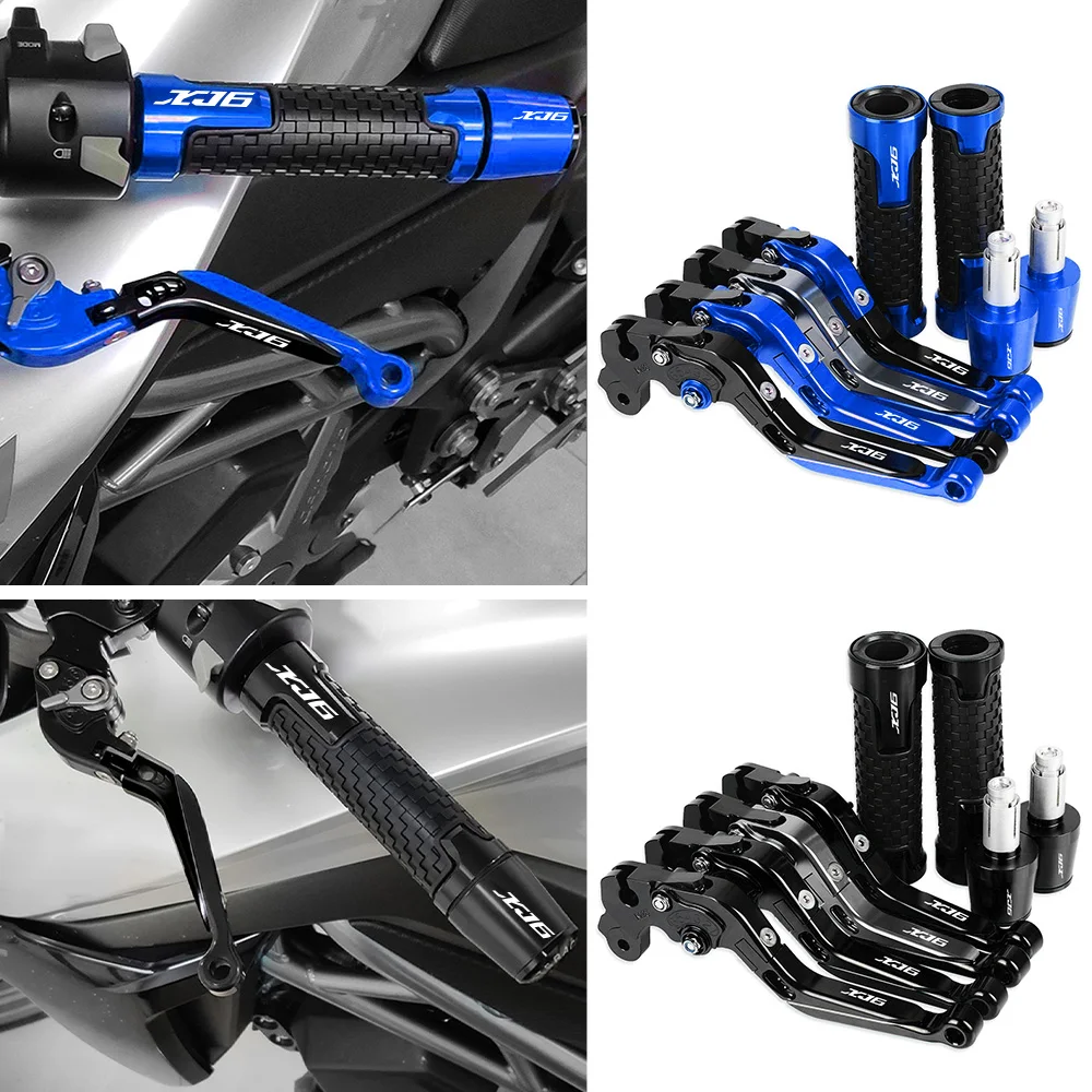 

7/8" 22mm Non-slip Rubber & CNC Handlebar Handle Bar Grips Ends Clutch Brake Levers Set For YAMAHA XJ6N XJ6 DIVERSION 2009-2015