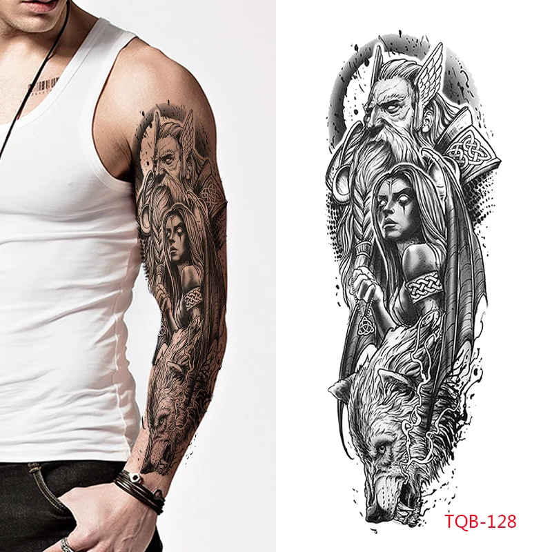 

Рукав на руку, искусственная Татуировка-наклейка с рисунком тела