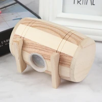 1pc wooden money box safety piggy bank wine barrel shaped wood carving handmade piggy bank home decoration