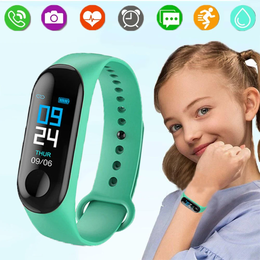 

Fitness Children Smart Watch Heart Rate Monitoring Waterproof Smart Bracelet Men's Women's Sport Watches Girls Boys Wristwatch