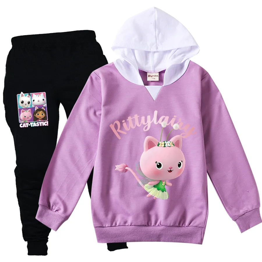 

Gabby's Dollhouse Clothes Kids Cute Cats Tastic Hoodies Jogging Pants 2pcs Sets Toddler Girls Boutique Outfits Boys Clothing Set