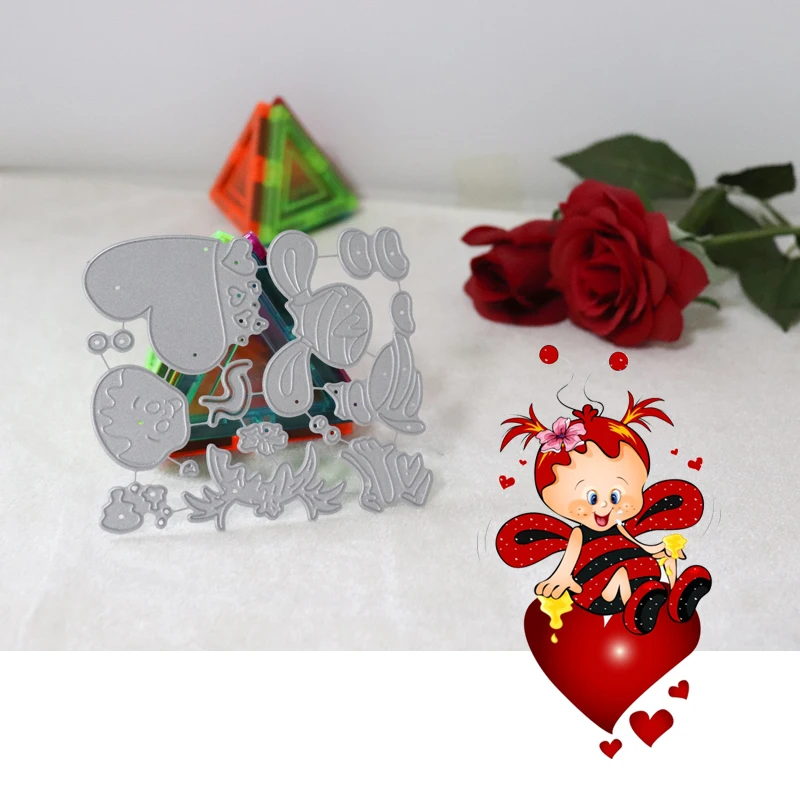 

Сладкая детская пчела сердце 2023 Скрапбукинг Рождественские металлические штампы трафареты ремесла высечка альбом изготовление бумажных открыток рукоделие