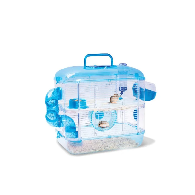 

H1 Pet Guinea Pig Hamster Cage Crystal 3 Storey Castle Accessories To Transport Practical Travel Rabbit Bed
