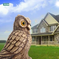 home decor owl statue realistic fake bird scarer scarecrow lawn garden fence courtyard house outdoor indoor art model decorative