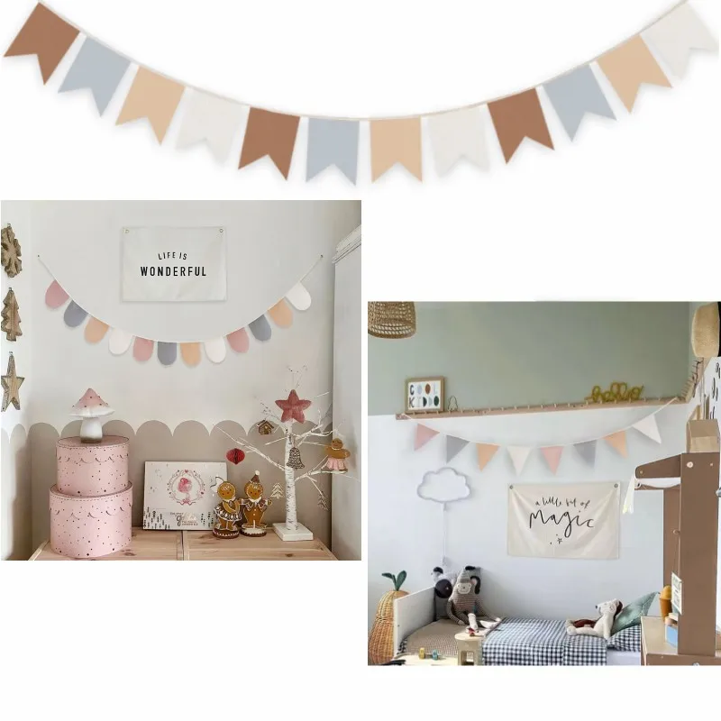 

Радужный баннер, флаги, настенная подвесная кожаная треугольная гирлянда с флагом для украшения детской комнаты