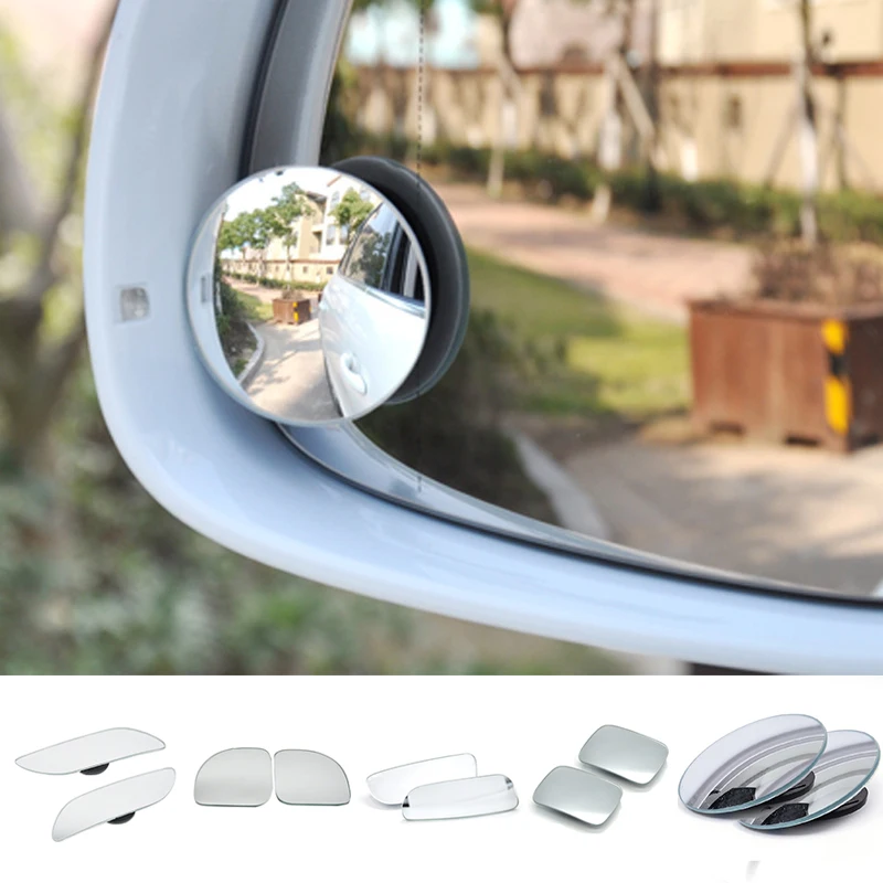 

2Pcs Car Convex Rear View Mirror Auxiliary Automobile 360 Degree Adjustable Wide Angle Rearview Mirror Auto Exterior Accessories