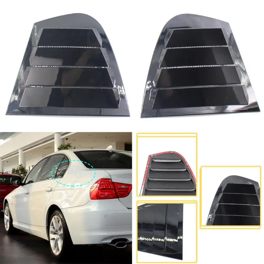 

2Pcs Gloss Black Rear Side Window Louvers Triangular Shutters Scoops 51347060211 51347060212 for BMW 3 Series E90 09-11