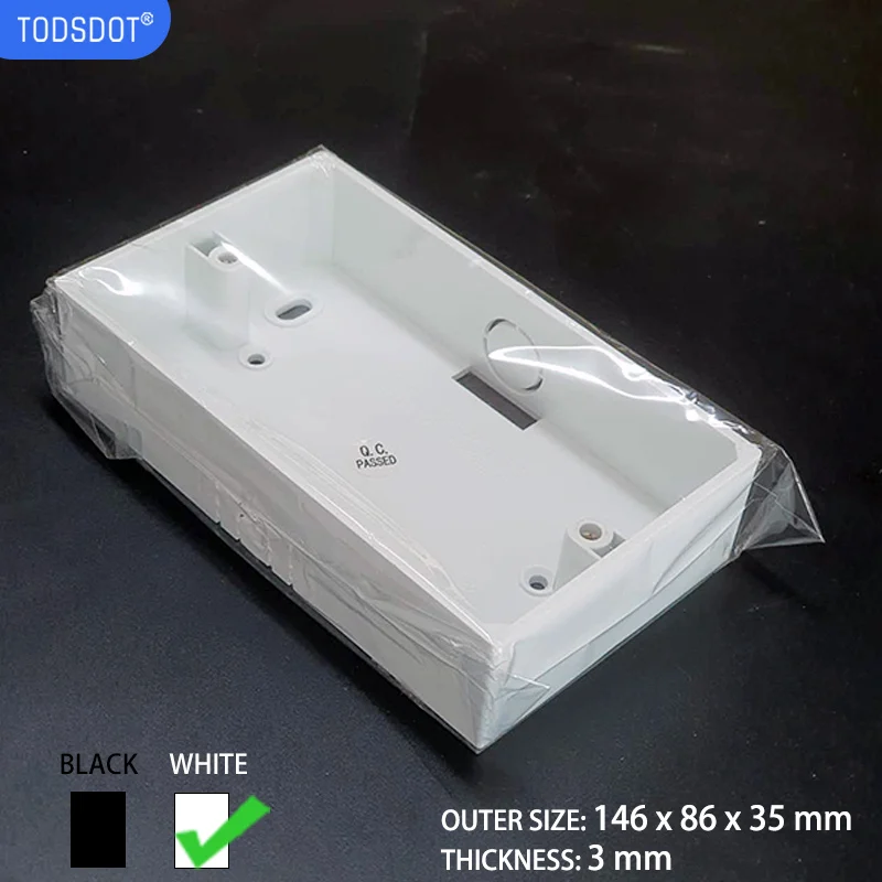 

Коробка для выключателя TODSDOT 146x86x35 мм, белая/черная