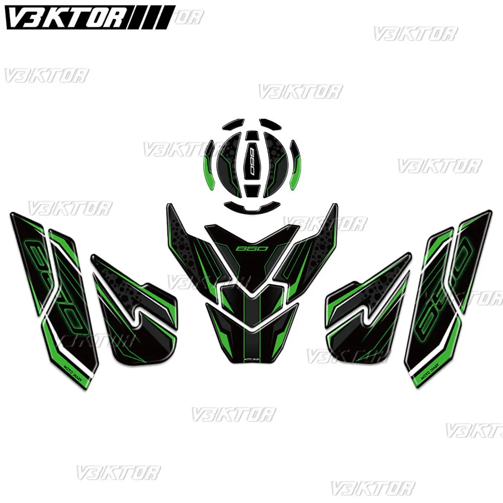 

3D наклейка на бак из смолы, Защитная Наклейка на топливный бак мотоцикла для Versys650 Versys 650 2024 2023