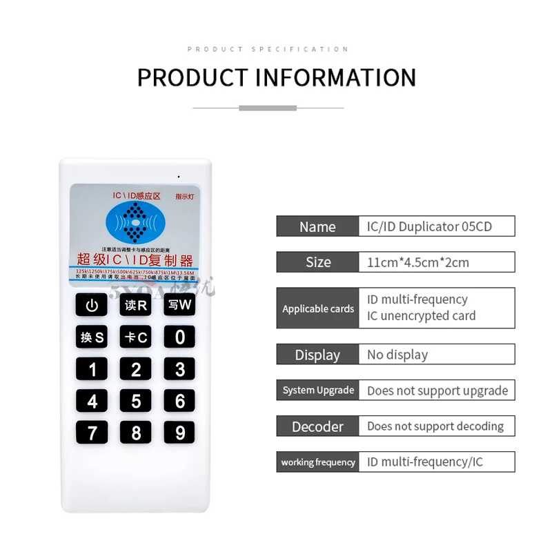 Портативный частота 125 кГц 13 56 МГц копир Дубликатор Cloner RFID NFC IC Card Reader & Writer