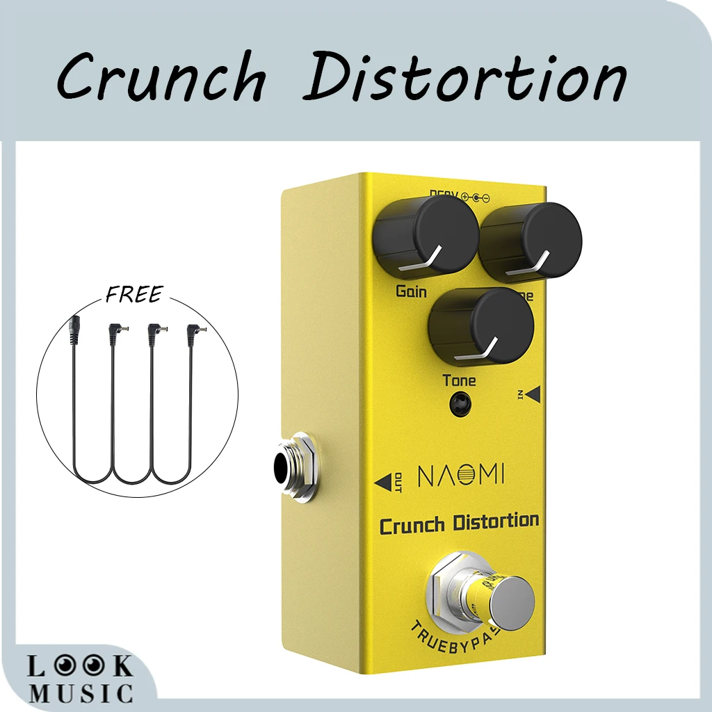 

Педаль для создания эффектов хрустящей гитары, мини-педаль с одним искажением, с бесплатной цепочкой «Маргаритка» от 1 до 3 гитарных эффекто...