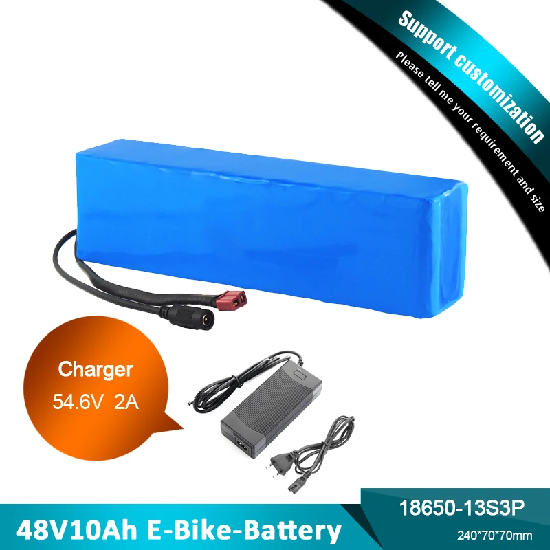 

E-bike battery 48v 10ah 48V12Ah 13V String li ion battery pack bike conversion kit bafang 1000w and charger XT60 T Plug