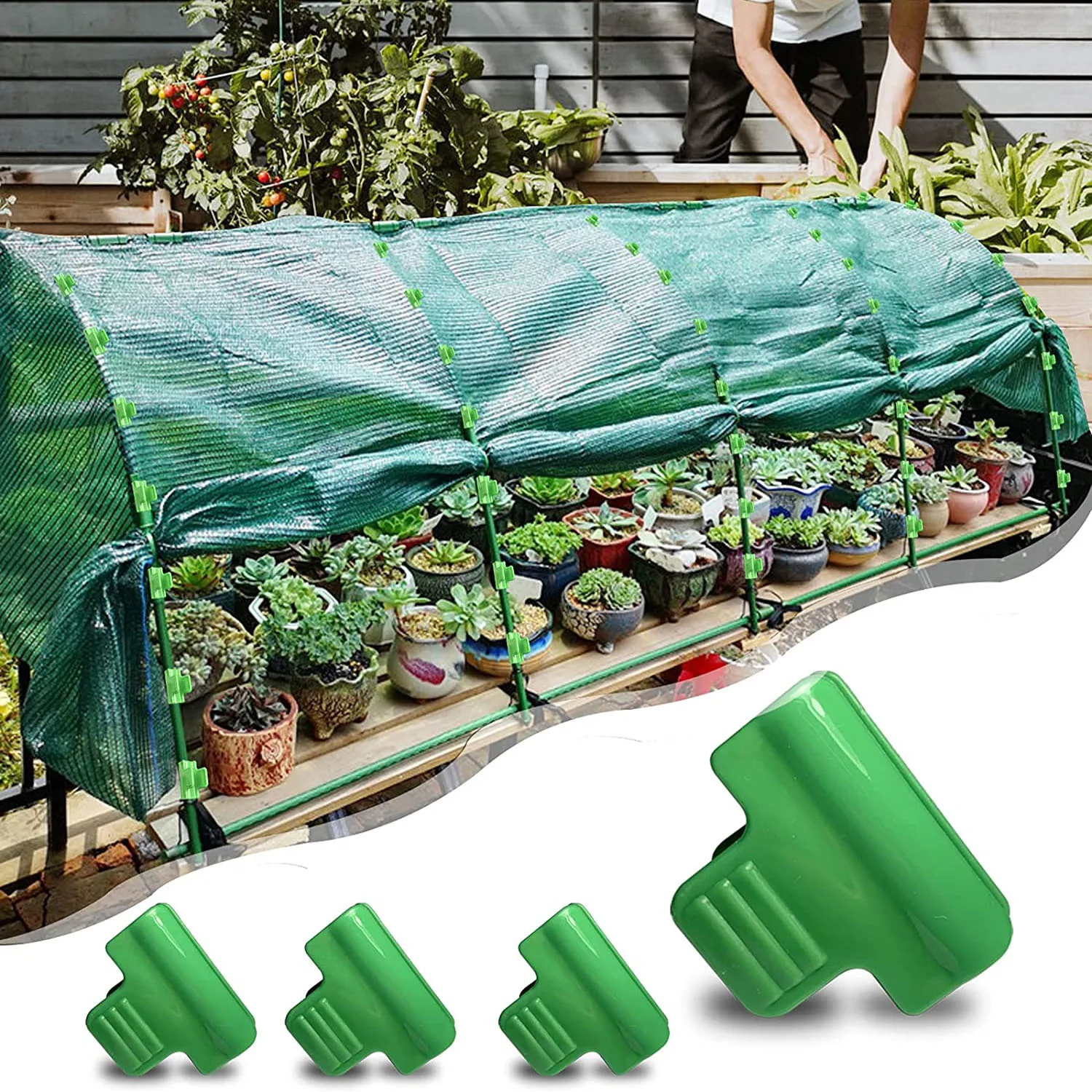 

8/11/16/20mm Pipe Clamp Film Clip Greenhouse Clamps Film Row Cover Shading Netting Hoop Clip Frame Support Garden Tunnel