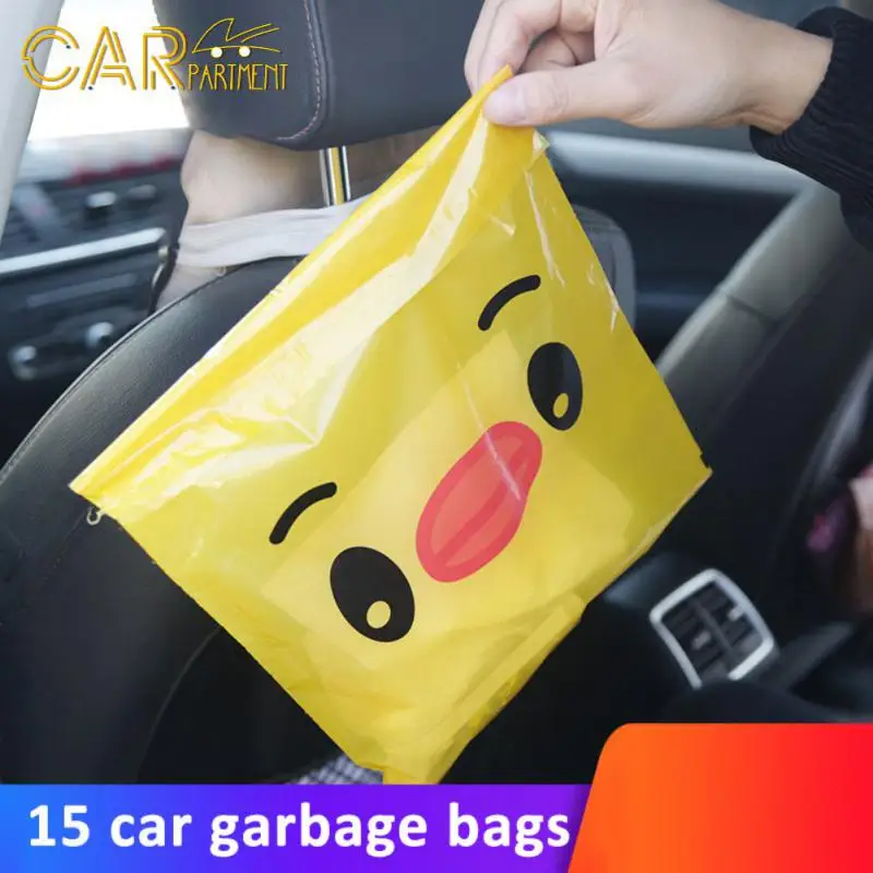

Practical Leakproof Rubbish Holder Environmental Protection Disposable Vehicle Garbage Bag 15pcs Car Trash Bags